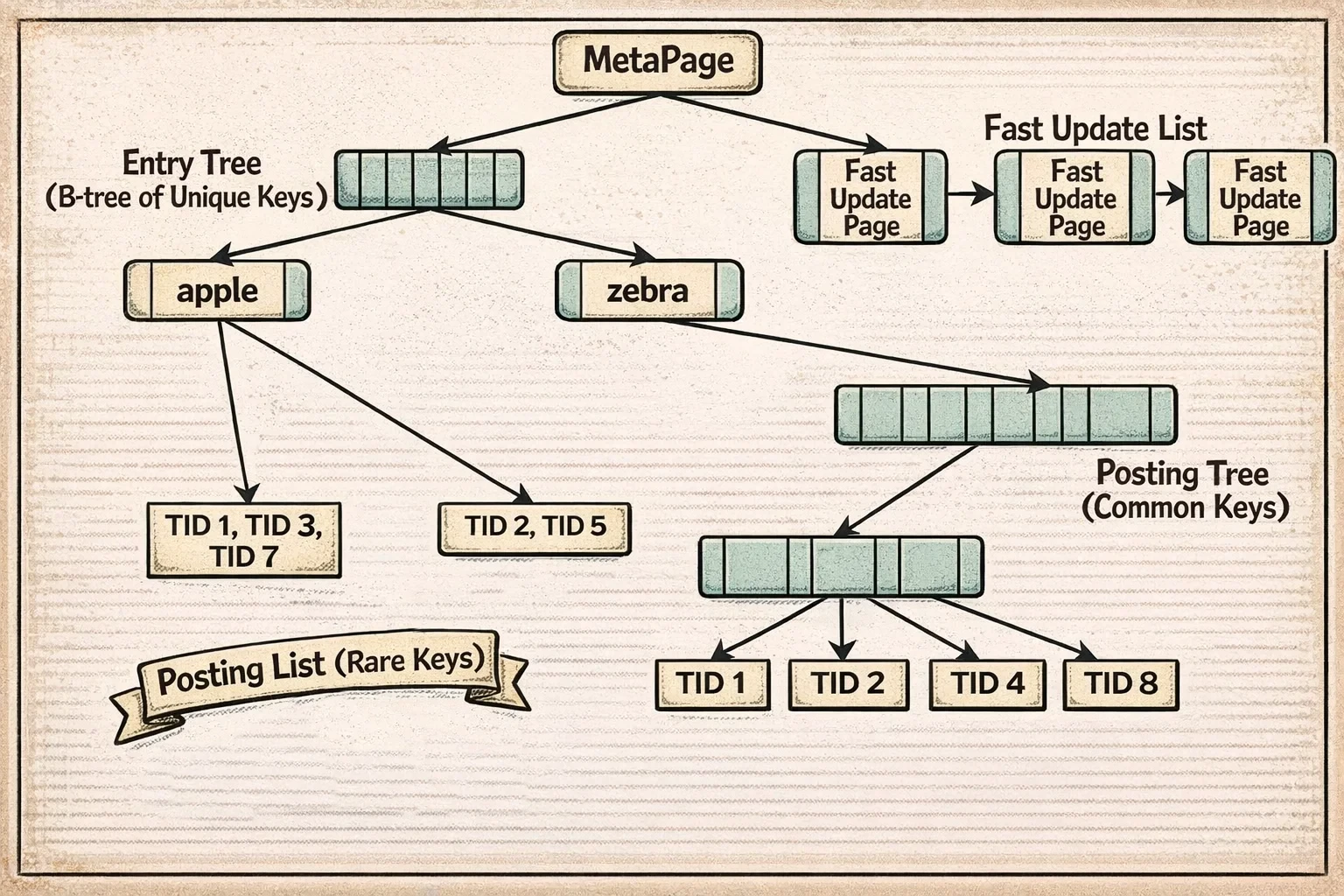 PostgreSQL GIN Index Structure